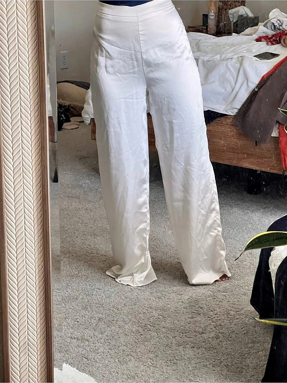 Lulus Wide Leg Pants in White Like New